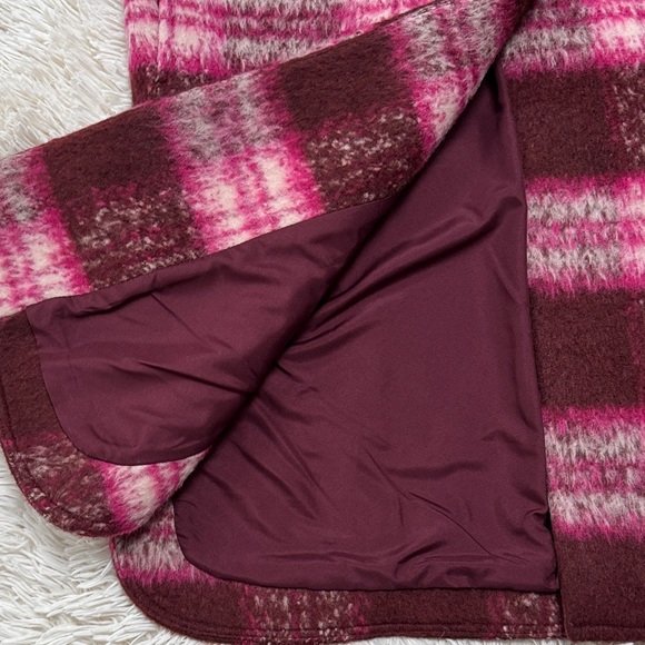 🎉HP🎉 Loft Plaid Boucle Coat 💗 Magenta & Pink - Picture 14 of 16